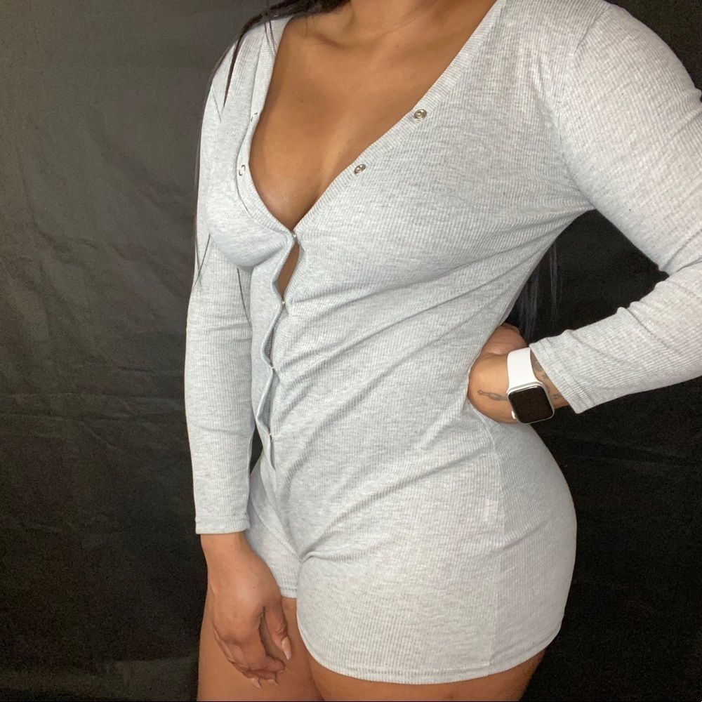 Gray Long Sleeve Onesie